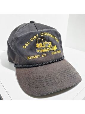 San Sun D & L Dirt Contractor Kismet, KS Bulldozer snap back hat cap